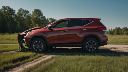 Fototapeta premium Abandoned Crashed SUV