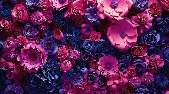 A delicate paper quiling design of flowers UHD wallpaper