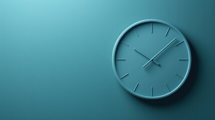 A sleek 3D illustration of a clock icon, representing time management and productivity. The design features clean lines and smooth surfaces, with a subtle shadow effect to enhance the