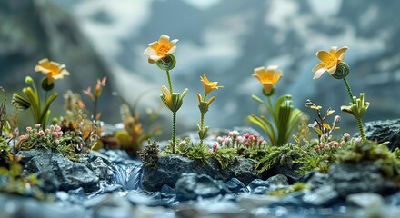 A serene paper quiling landscape UHD wallpaper