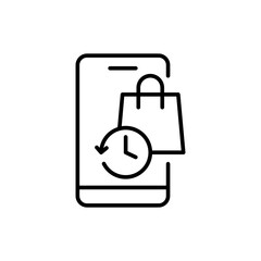 Obraz premium Mobile paylater outline icons, minimalist vector illustration ,simple transparent graphic element .Isolated on white background