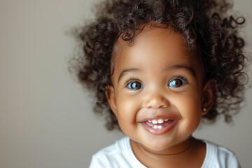 Naklejka premium African American smiling child. Happy baby