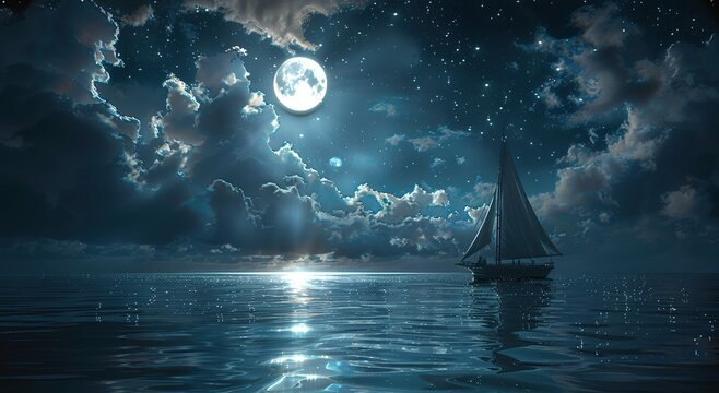 A tranquil paper quling scane sailboat UHD wallpaper
