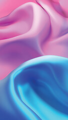 A soft gradient animated background with shiny pastel fabric in glowing pink and blue, creating a smooth flow.