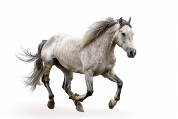 Obraz premium Horse in motion. Isolated on white background. Gallop