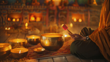 Tibetan Sound Healing with Large Golden Singing Bowl