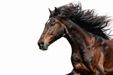 Fototapeta premium Horse in motion. Isolated on white background. Gallop