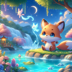 Chibi Fox and the Magical Lake