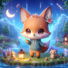 Chibi Fox and the Magical Lake