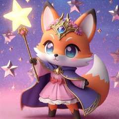 Chibi Fox with a Star Wand