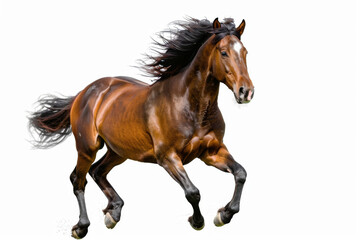 Fototapeta premium Horse in motion. Isolated on white background. Gallop