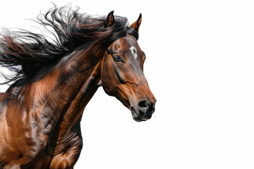 Fototapeta premium Horse in motion. Isolated on white background. Gallop