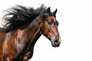 Obraz premium Horse in motion. Isolated on white background. Gallop