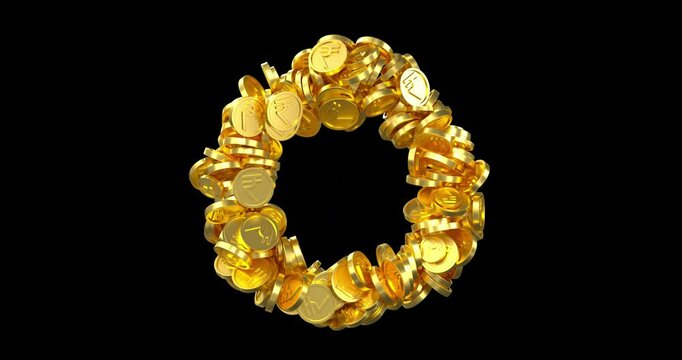 Gold Rupie Coins Rings On Alpha
