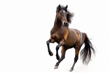 Fototapeta premium Horse in motion. Isolated on white background. Gallop