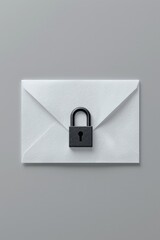 A 3D white color envelope with a padlock, symbolizing the security of email