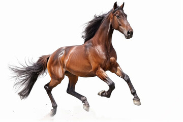 Fototapeta premium Horse in motion. Isolated on white background. Gallop