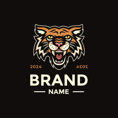 tiger head tiger roar logo design graphic vector