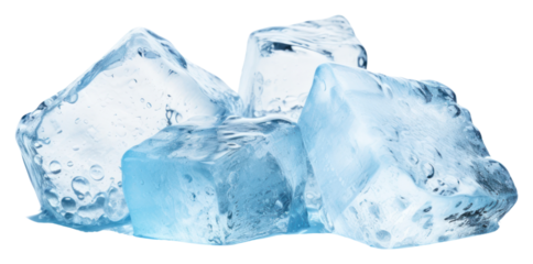 Clear ice cubes transparent element