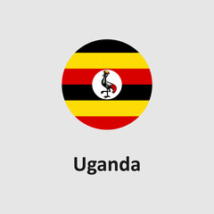 Uganda flag design vector illustration on a white background for graphic and web design.