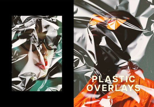 Plastic Poster Textures Overlays With Generative AI