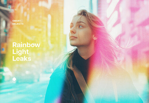 Rainbow Light Leaks Overlays Textures