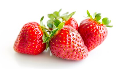 strawberries on white background