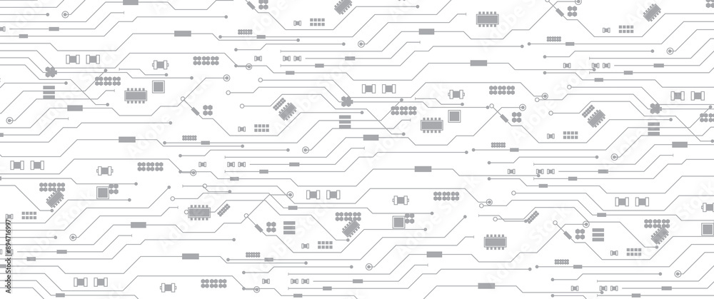 Poster abstract technology circuit board background. grey white abstract technology background. digital tec