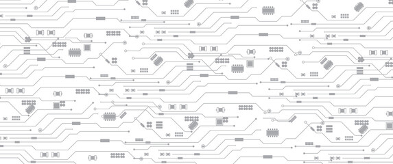 Abstract Technology Circuit board background. Grey white Abstract technology background. Digital technology with plexus background and space for your text
