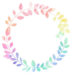 Obraz premium PNG Colorful floral wreath illustration