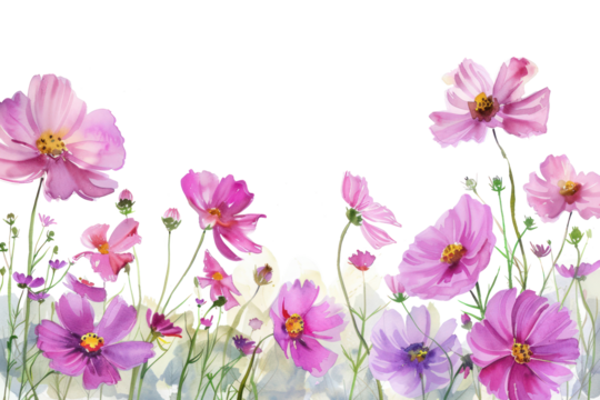 PNG  Vibrant watercolor floral illustration