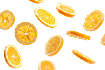 PNG Floating fresh orange slices background