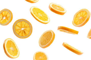 PNG Floating fresh orange slices background