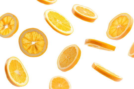 PNG Floating fresh orange slices background