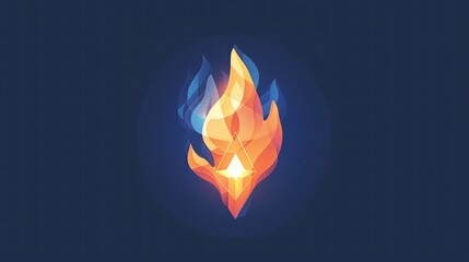 minimalist design of an icon of a flame. Inside the flame is a plus symbol. The illustration is in the style of a minimalist artist.