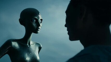 Mysterious encounter human extraterrestrial being