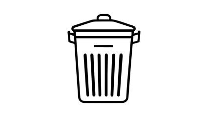 trash can icon, trash can simple outline illustration in vector  