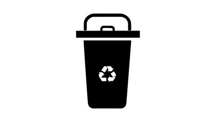 recycle bin icon, simple illustration of recycling can in vector 