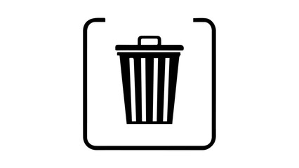 trash can icon, trash bin icon in vector, simple trash button icon in vector illustration 