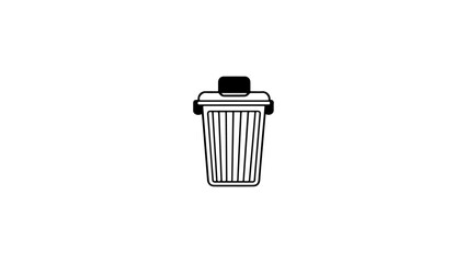 trash can icon simple illustration in vector
