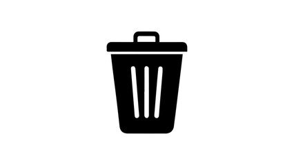 very simple trash icon in vector, trash sign simple black illustrations