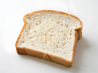 Freshly Baked Slice of Bread on a Plain White Background