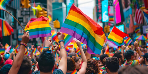 Obraz premium The gay or lgbt pride parade brings together thousands of people around the world