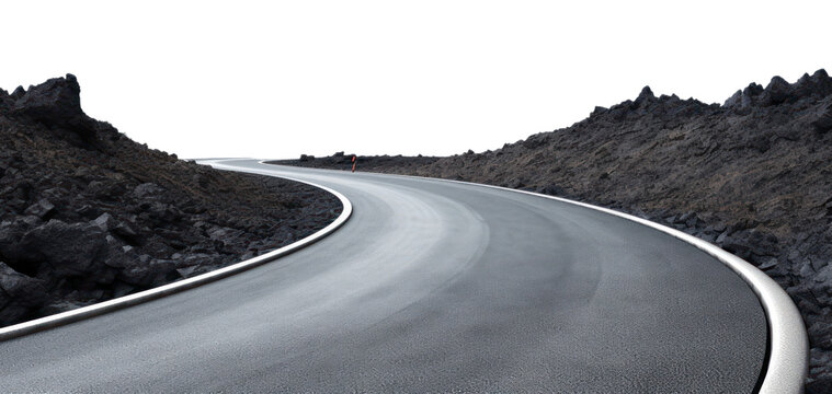 PNG  Curved road through rocky landscape