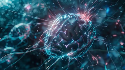 Futuristic neurobiology brain