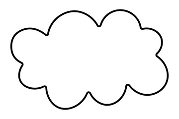 Cumulus cloud. Sketch. Celestial figurative object. Little cloud. Doodle style. Coloring book