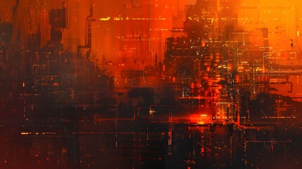 Fototapeta premium orange cyberpunk background