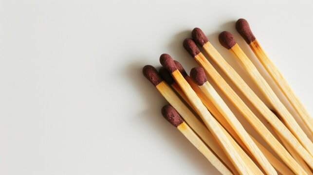 handfull of wooden matches - isolated product photo