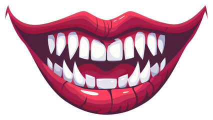 Naklejka premium PNG Sexy hot Vampire jaws teeth cartoon joker.
