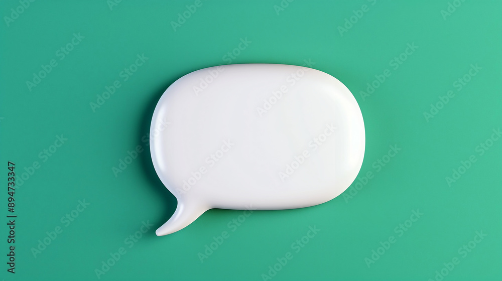 Poster Speech Bubble Graphic Resource on Green Background. Minimalist Design Element for Communication and Representation. Modern Visual Tool for Dialogue and Interaction